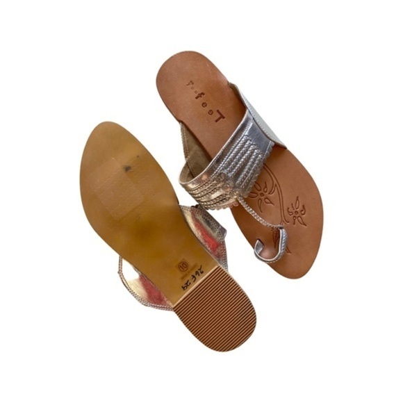 NWOT Indian silver leather sandals Kolhapuri - Picture 6 of 7